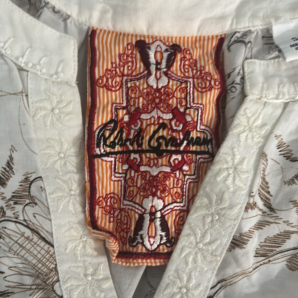 Robert Graham Floral Embroidered Ombre 💯 Cotton Tunic Small - Picture 4 of 7